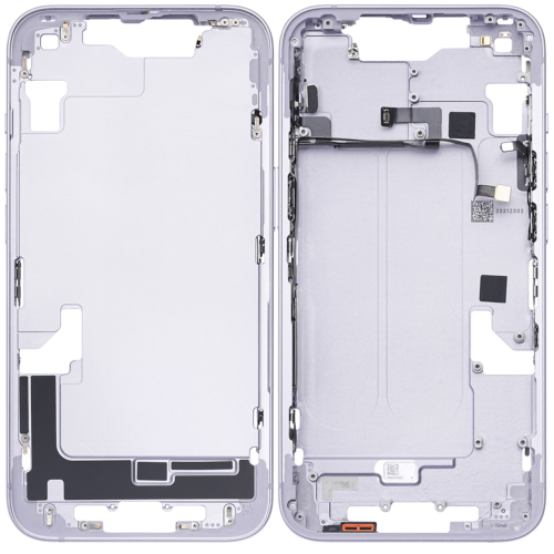 Mid-Frame Housing W/ Small Parts For iPhone 14 (US Version) (Used OEM Pull: Grade B) (Purple) – Image 2