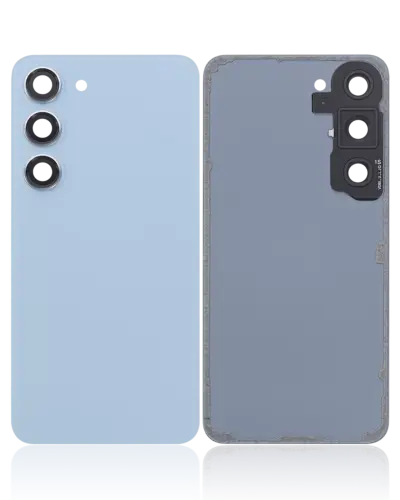 Cache arrière verre avec lentille de caméra pour Samsung Galaxy S23 5G (No Logo) (compatible qualité supérieure) (bleu) – Image 2