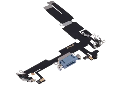Charging Port Flex Cable For iPhone 14 Plus (Aftermarket Plus) (Blue) – Image 4