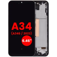 Bloc écran OLED avec cadre pour Samsung Galaxy A34 5G (A346 / 2023) (6.46") (compatible qualité supérieure) (graphite)