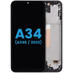 LCD Assembly With Frame For Samsung Galaxy A34 5G (A346 / 2023) (Aftermarket : incell ) (Graphite)