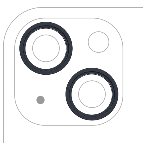 Caméra arrière cadre Ring Only pour iPhone 13 / 13 Mini (2 Piece Set) (minuit) (lot de 10)