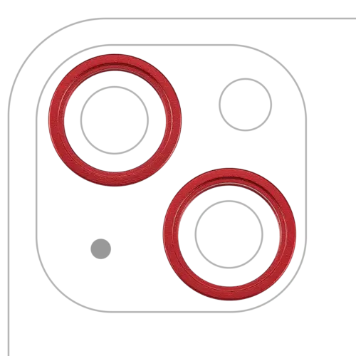 Caméra arrière cadre Ring Only pour iPhone 13 / 13 Mini (2 Piece Set) (rouge) (lot de 10)