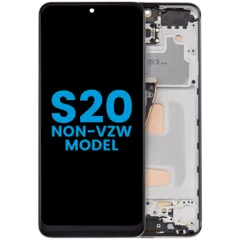Écran LCD complet avec cadre (sans empreinte digitale capteur) pour Samsung Galaxy S20 (Non-Verizon 5G UW Frame) (Aftermarket: Incell) (Cosmic Black)