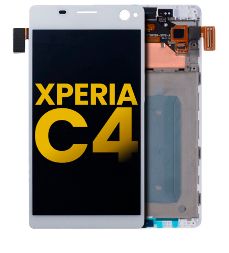 Écran LCD avec cadre pour Sony Xperia C4 (E5303 : E5306 : E5333 : E5343 : E5353 : E5363) (Remis à neuf) (Blanc)