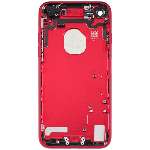 Back Housing W/ Small Components Pre-Installed For iPhone 7 (Used OEM Pull: Grade A) (Red) – Image 4