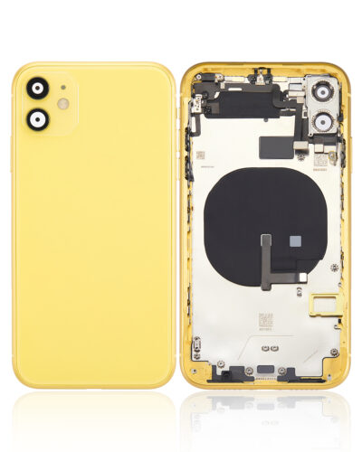 Back châssis W/ Small Components pré-installé pour iPhone 11 (No Logo) (compatible qualité supérieure) (jaune) – Image 2