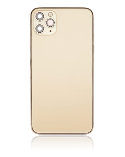 Coque arrière avec petits composants préinstallés pour iPhone 11 Pro Max (sans logo) (Pièce de rechange Plus) (Or) – Image 3