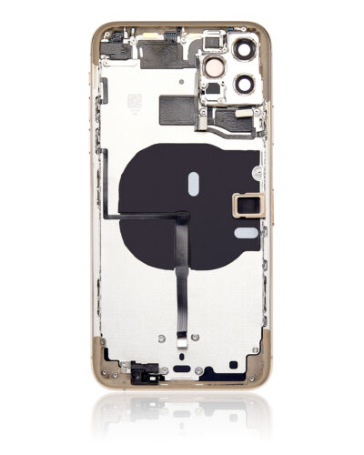 Coque arrière avec petits composants préinstallés pour iPhone 11 Pro Max (sans logo) (Pièce de rechange Plus) (Or) – Image 4