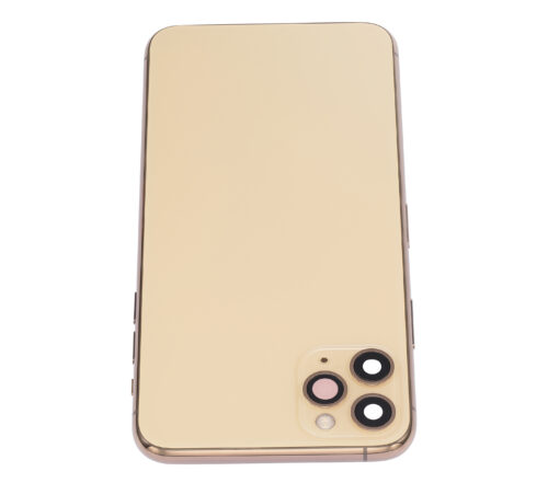 Coque arrière avec petits composants préinstallés pour iPhone 11 Pro Max (sans logo) (Pièce de rechange Plus) (Or) – Image 7