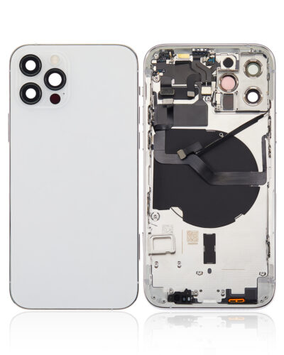 Back Housing W/ Small Parts For iPhone 12 Pro (US Version) (Aftermarket Plus) (Silver) – Image 2