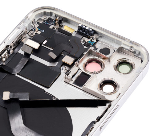 Back Housing W/ Small Parts For iPhone 12 Pro (US Version) (Aftermarket Plus) (Silver) – Image 10