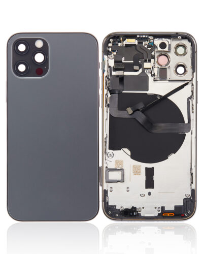 Back Housing W/ Small Parts For iPhone 12 Pro (US Version) (Aftermarket Plus) (Graphite) – Image 2