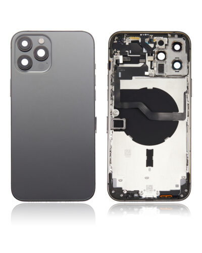 Back Housing W/ Small Parts For iPhone 12 Pro Max (US Version) (Aftermarket Plus) (Graphite) – Image 2