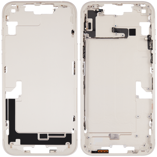 Boîtier intermédiaire avec petites pièces pour iPhone 14 Plus (version UE/globale) (Pièce d'origine d'occasion: Grade A) (lumière stellaire) – Image 2