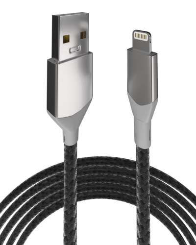 USB Type A To Lightning Cable (Non-MFI) (1 m / 3 ft) (AmpSentrix Infinity) (Silver) – Image 5