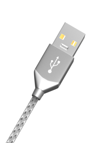 USB Type A To Lightning Cable (Non-MFI) (1 m / 3 ft) (AmpSentrix Infinity) (Silver) – Image 2