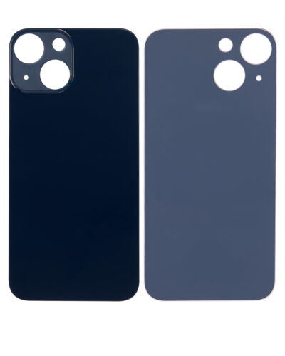 Back Glass With 3M Adhesive For iPhone 13 Mini (No Logo / Large Camera Hole) (Midnight) – Image 2