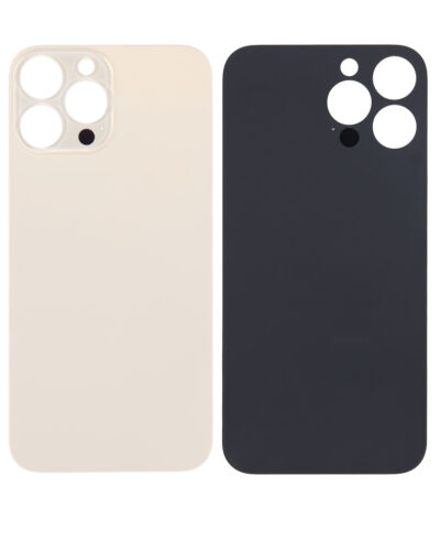 Vitre arrière avec 3M adhésif pour iPhone 13 Pro Max (No Logo / Large Camera Hole) (or) – Image 2