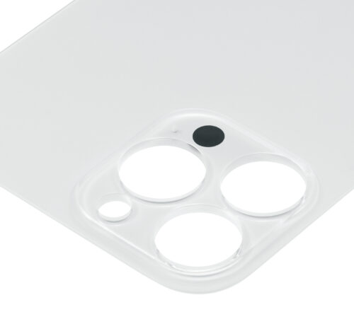 Verre arrière avec adhésif 3M pour iPhone 13 Pro Max (sans logo / grand trou pour la caméra) (argent) – Image 7