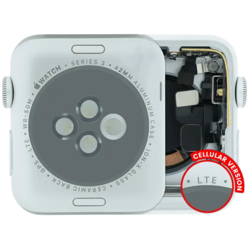 Housing Assembly Compatible For Watch Series 3 (42MM) (Used OEM Pull: Grade A) (Cellular Version) (Aluminum / Silver)
