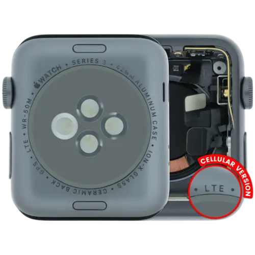 Housing Assembly Compatible For Watch Series 3 (42MM) (Used OEM Pull: Grade A) (Cellular Version) (Aluminum / Space Black)