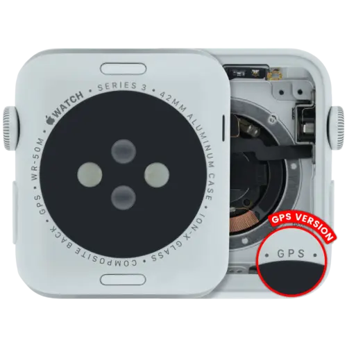 Housing Assembly Compatible For Watch Series 3 (42MM) (Used OEM Pull: Grade A) (GPS Version) (Aluminum / Silver)