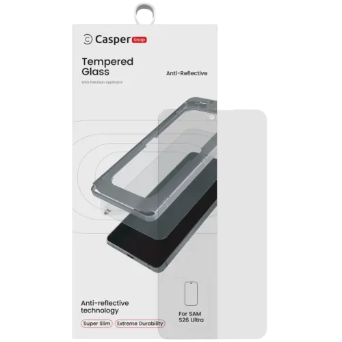 Casper Snap Tempered Glass For Samsung Galaxy S26 Ultra 5G (Retail Pack) (AR Clear)