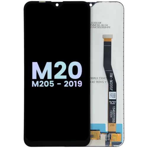 Écran LCD complet sans cadre compatible pour Samsung Galaxy M20 (M205) (Service Pack) (toutes couleurs)