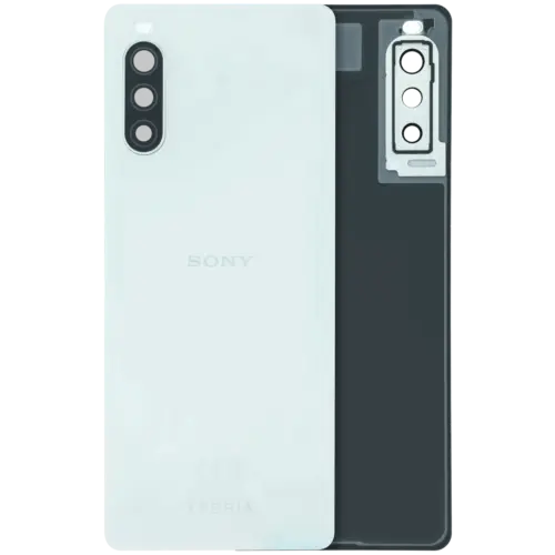 Back Cover Glass With Camera Lens For Sony Xperia 10 II (Genuine) (White)