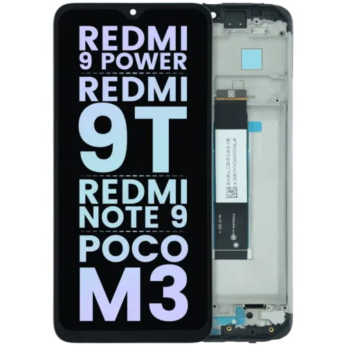 LCD Assembly With Frame For Xiaomi Redmi 9 Power/ Redmi 9T / Redmi Note 9 4G / Poco M3 (Genuine) (Black)
