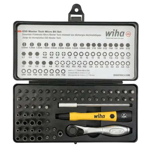65 Piece ESD Safe Master Technician Ratchet and MicroBit Set (Wiha) – Image 2