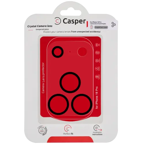 Casper Camera Lens Protector Compatible For iPhone 18 Pro (Crystal Full Cover) (Clear)