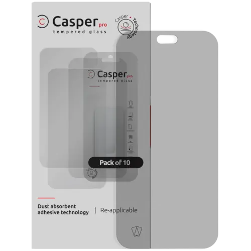 Casper Pro Tempered Glass Compatible For iPhone 18 Pro Max (10 Pack) (Matte)