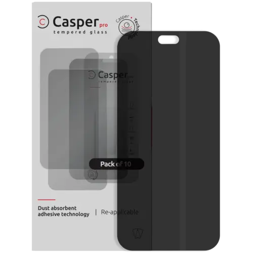 Casper Pro Tempered Glass Compatible For iPhone 18 Pro Max (10 Pack) (Privacy)