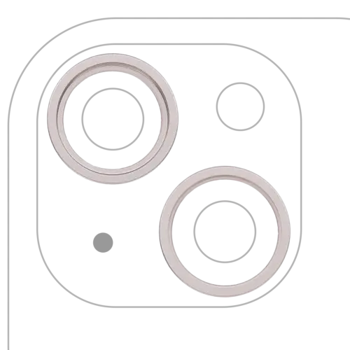 Caméra arrière cadre Ring Only pour iPhone 14 / 14 Plus (2 Piece Set) (lumière stellaire) (lot de 10)
