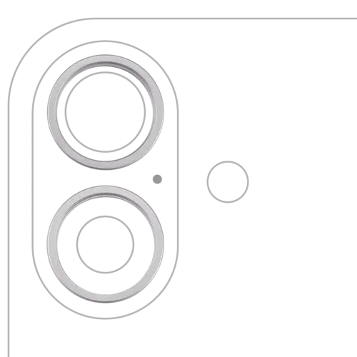 Caméra arrière cadre Ring Only pour iPhone 16 / 16 Plus (2 Piece Set) (blanc) (lot de 10)