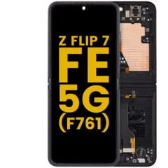 Inner OLED Assembly With Frame Compatible For Samsung Galaxy Z Flip 7 FE 5G (F761) (US & International) (Refurbished) (Black)