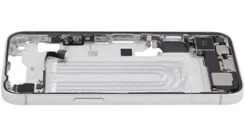 Mid-Frame Housing W/ Charging Port Flex & Small Parts For iPhone 16e / 17e (EU / Global Version) (Used OEM Pull: Grade B) (White) – Image 5