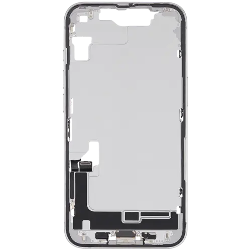Mid-Frame Housing W/ Charging Port Flex & Small Parts For iPhone 16e / 17e (EU / Global Version) (Used OEM Pull: Grade B) (White) – Image 4