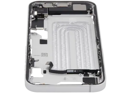 Mid-Frame Housing W/ Charging Port Flex & Small Parts For iPhone 16e / 17e (EU / Global Version) (Used OEM Pull: Grade B) (White) – Image 2