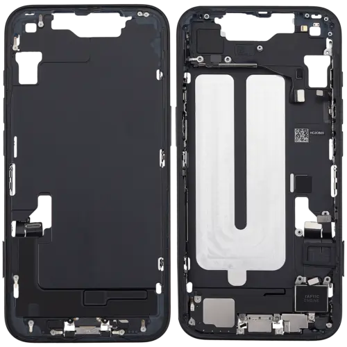 Mid-Frame Housing W/ Charging Port Flex & Small Parts For iPhone 16e / 17e (EU / Global Version) (Used OEM Pull: Grade B) (Black) – Image 5
