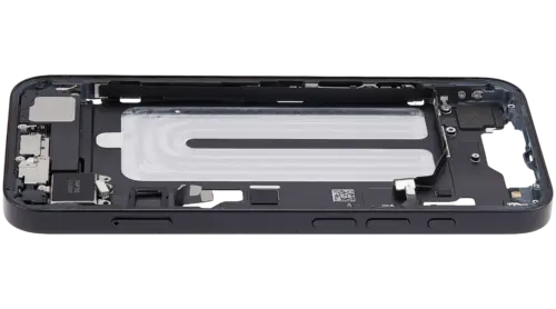 Mid-Frame Housing W/ Charging Port Flex & Small Parts For iPhone 16e / 17e (EU / Global Version) (Used OEM Pull: Grade B) (Black) – Image 3