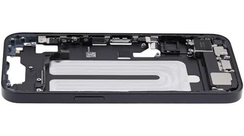 Mid-Frame Housing W/ Charging Port Flex & Small Parts For iPhone 16e / 17e (EU / Global Version) (Used OEM Pull: Grade B) (Black) – Image 2