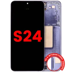 Bloc écran OLED avec cadre pour Samsung Galaxy S24 5G (US & International Version) (compatible qualité supérieure) (Cobalt Violet)