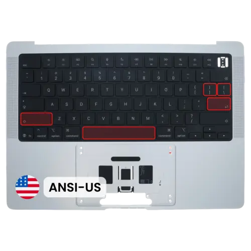 Top Case with Keyboard (ANSI US) For MacBook Pro 14" A3438 (2026) (Genuine OEM) (Silver)
