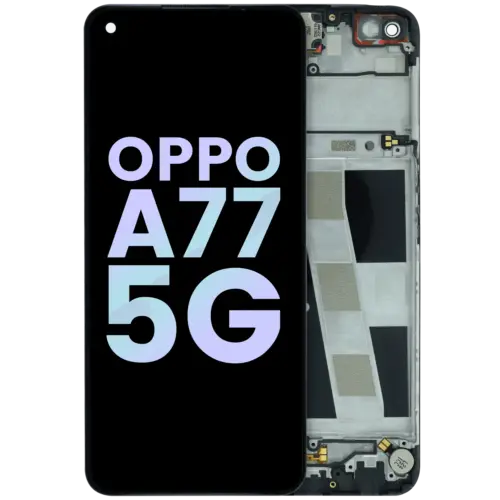 Écran LCD complet avec cadre pour Oppo A77 5G (2022) (Service Pack) (Midnight Black)