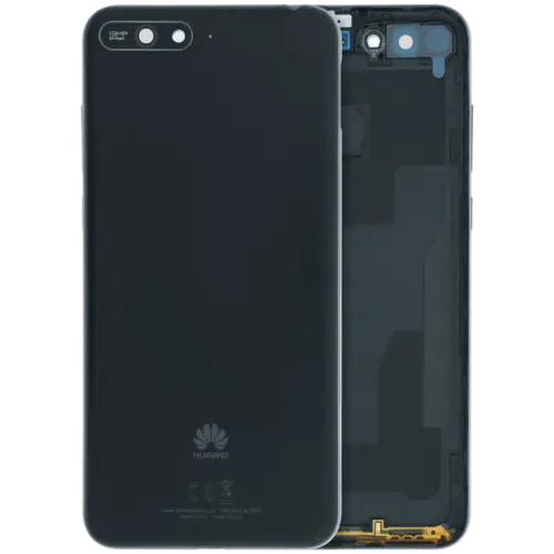 Cache arrière compatible pour Huawei Y6 (2018) (d'origine) (noir)