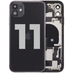 Back châssis W/ nappe de connecteur de charge & Small Parts pour iPhone 11 (Used OEM Pull: Grade C) (noir)
