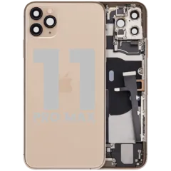 Back châssis W/ nappe de connecteur de charge & Small Parts pour iPhone 11 Pro Max (Used OEM Pull: Grade B) (or)